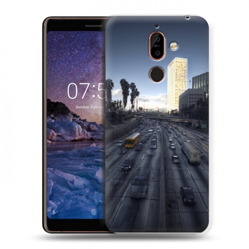 Дизайнерский пластиковый чехол для Nokia 7 Plus Лос-Анджелес