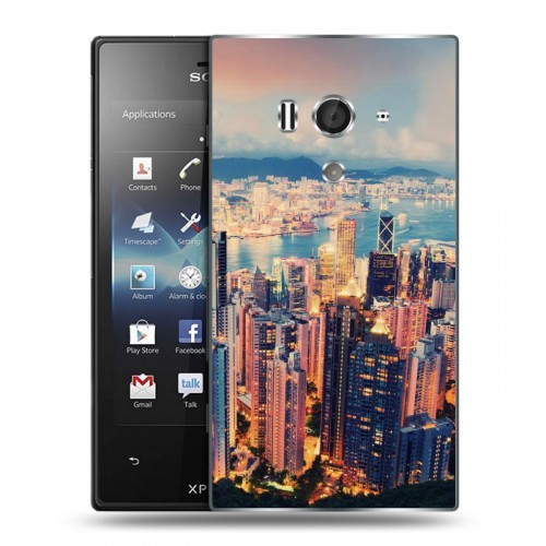 Дизайнерский пластиковый чехол для Sony Xperia acro S Гонконг