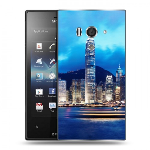 Дизайнерский пластиковый чехол для Sony Xperia acro S Гонконг