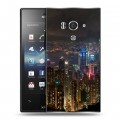 Дизайнерский пластиковый чехол для Sony Xperia acro S Гонконг