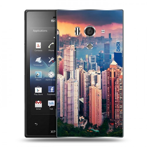 Дизайнерский пластиковый чехол для Sony Xperia acro S Гонконг