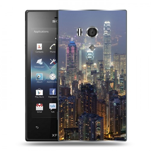 Дизайнерский пластиковый чехол для Sony Xperia acro S Гонконг