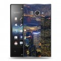 Дизайнерский пластиковый чехол для Sony Xperia acro S Гонконг