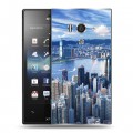 Дизайнерский пластиковый чехол для Sony Xperia acro S Гонконг