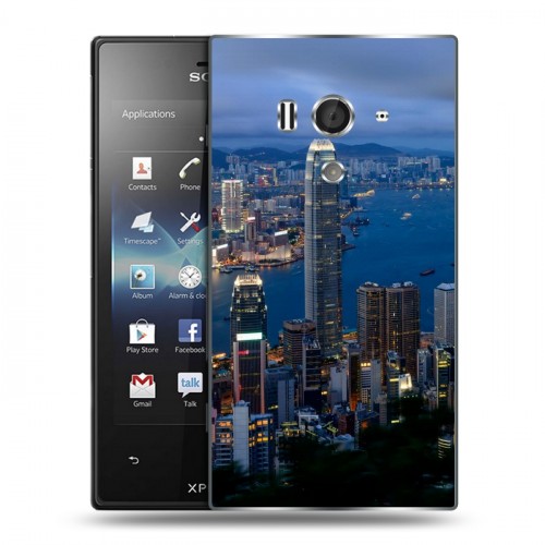 Дизайнерский пластиковый чехол для Sony Xperia acro S Гонконг