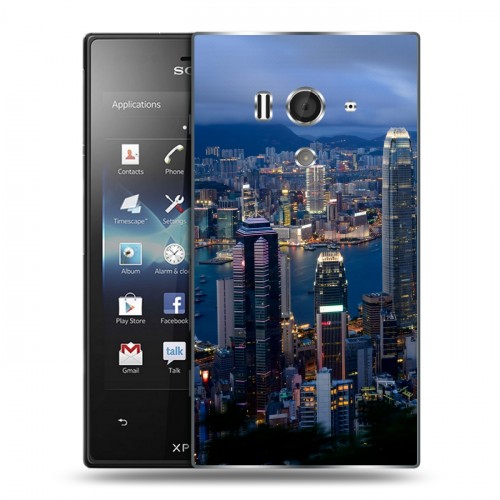 Дизайнерский пластиковый чехол для Sony Xperia acro S Гонконг