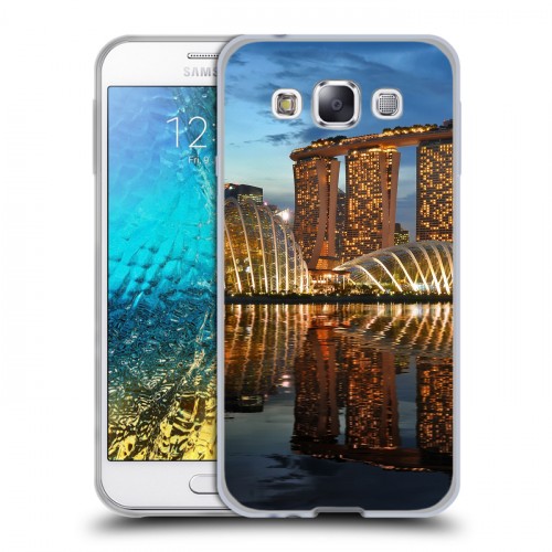 Дизайнерский пластиковый чехол для Samsung Galaxy E5 Сингапур