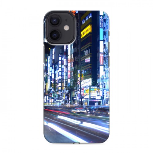 Дизайнерский силиконовый с усиленными углами чехол для Iphone 12 Mini Токио