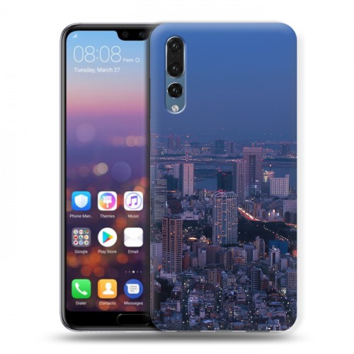 Дизайнерский силиконовый с усиленными углами чехол для Huawei P20 Pro Токио