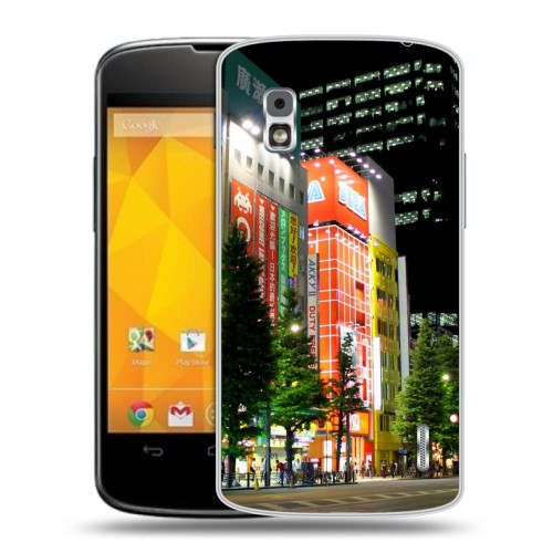 Дизайнерский пластиковый чехол для LG Google Nexus 4 Токио