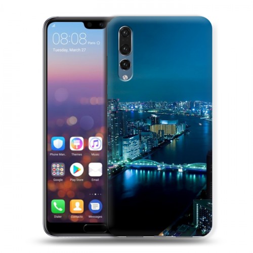 Дизайнерский силиконовый с усиленными углами чехол для Huawei P20 Pro Токио