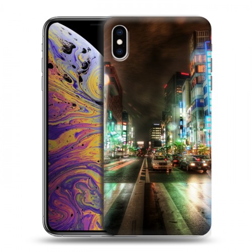 Дизайнерский силиконовый чехол для Iphone Xs Max Токио