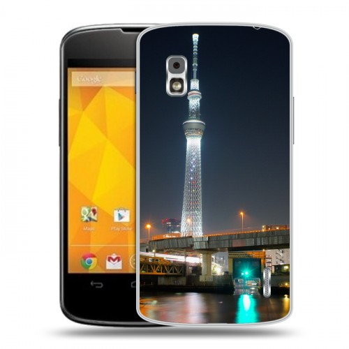 Дизайнерский пластиковый чехол для LG Google Nexus 4 Токио