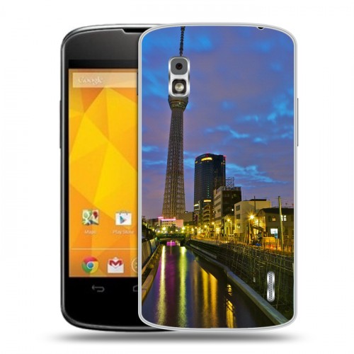 Дизайнерский пластиковый чехол для LG Google Nexus 4 Токио