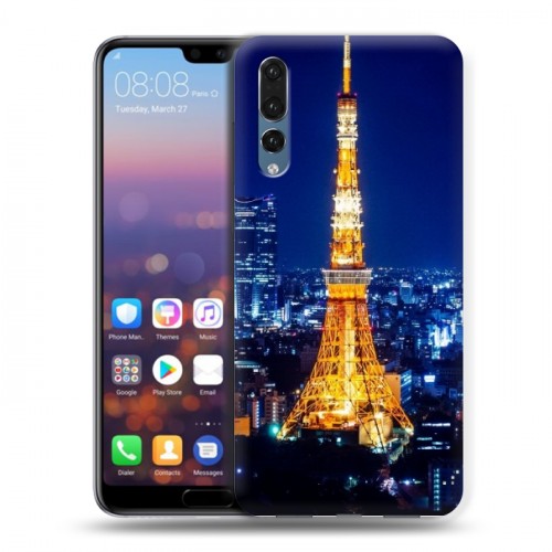 Дизайнерский силиконовый с усиленными углами чехол для Huawei P20 Pro Токио