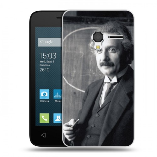 Дизайнерский пластиковый чехол для Alcatel One Touch Pixi 3 (4.0) Альберт Эйнштейн