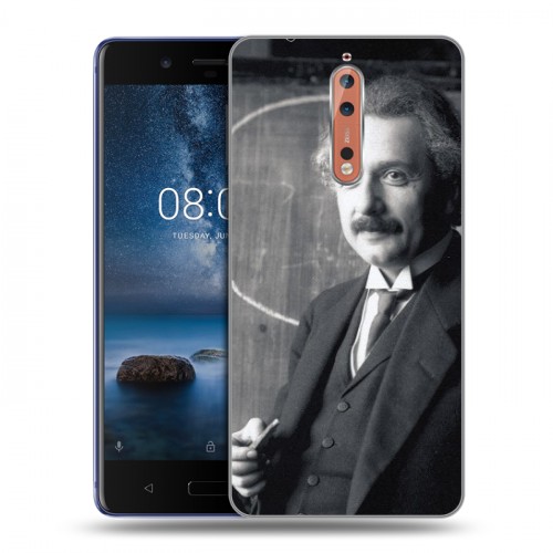 Дизайнерский пластиковый чехол для Nokia 8 Альберт Эйнштейн