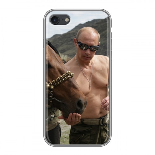 Дизайнерский силиконовый с усиленными углами чехол для Iphone 7 В.В.Путин