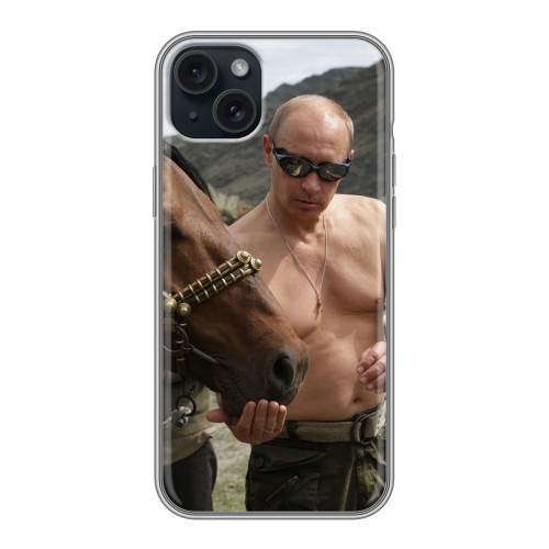 Дизайнерский силиконовый чехол для Iphone 15 Plus В.В.Путин