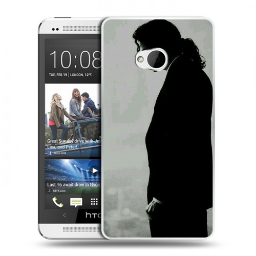 Дизайнерский пластиковый чехол для HTC One (M7) Dual SIM Майкл Джексон