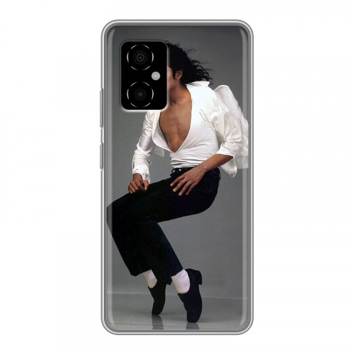 Дизайнерский силиконовый с усиленными углами чехол для Xiaomi Poco M4 5G Майкл Джексон