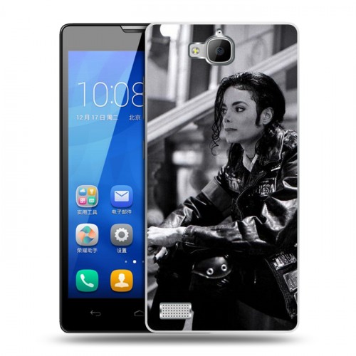 Дизайнерский пластиковый чехол для Huawei Honor 3c Майкл Джексон