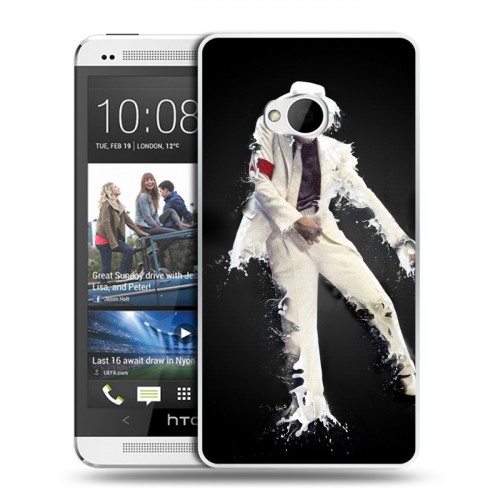 Дизайнерский пластиковый чехол для HTC One (M7) Dual SIM Майкл Джексон