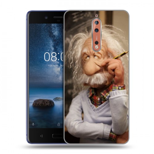 Дизайнерский пластиковый чехол для Nokia 8 Альберт Эйнштейн