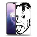 Дизайнерский пластиковый чехол для OnePlus 7 Альберт Эйнштейн