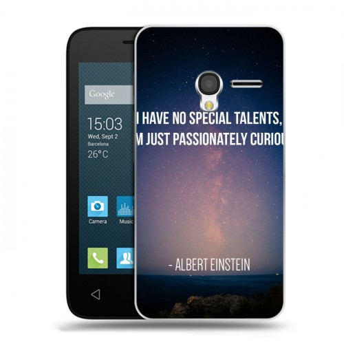Дизайнерский пластиковый чехол для Alcatel One Touch Pixi 3 (4.5) Альберт Эйнштейн