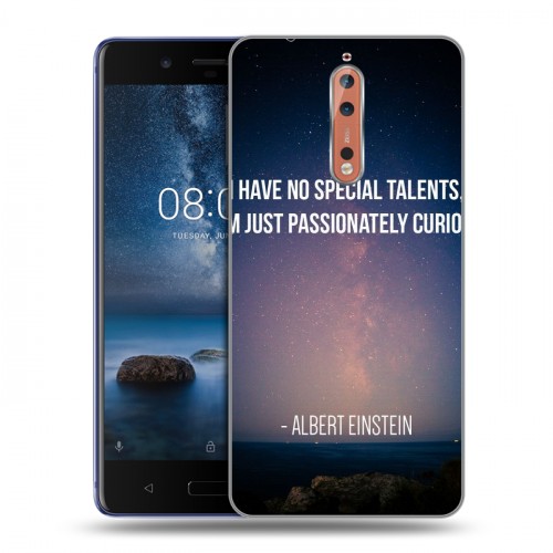 Дизайнерский пластиковый чехол для Nokia 8 Альберт Эйнштейн