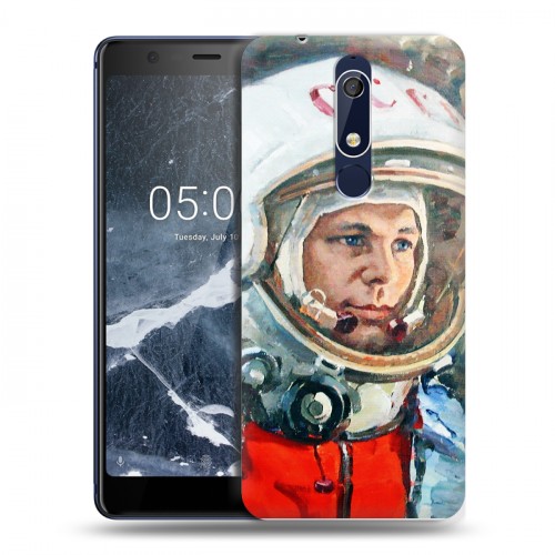 Дизайнерский пластиковый чехол для Nokia 5.1 Юрий Гагарин