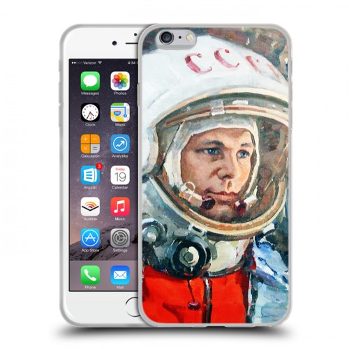 Дизайнерский силиконовый чехол для Iphone 6 Plus/6s Plus Юрий Гагарин