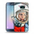 Дизайнерский пластиковый чехол для Samsung Galaxy S6 Edge Юрий Гагарин