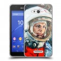 Дизайнерский пластиковый чехол для Sony Xperia E4g Юрий Гагарин