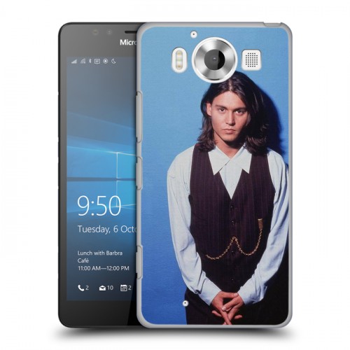 Дизайнерский пластиковый чехол для Microsoft Lumia 950 Джонни Депп