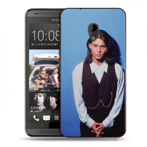Дизайнерский пластиковый чехол для HTC Desire 700 Джонни Депп