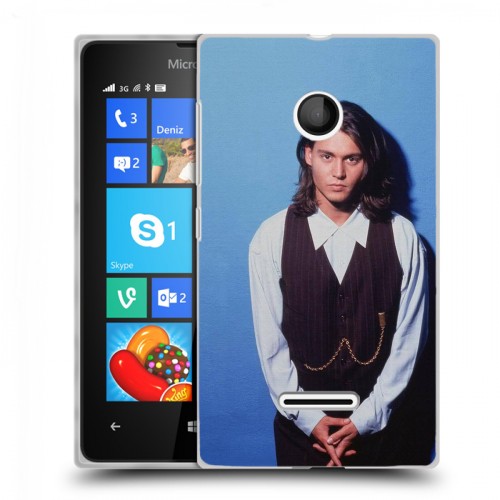 Дизайнерский пластиковый чехол для Microsoft Lumia 435 Джонни Депп