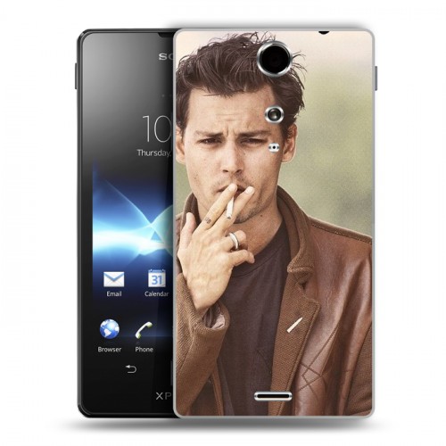 Дизайнерский пластиковый чехол для Sony Xperia TX Джонни Депп