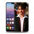 Дизайнерский силиконовый с усиленными углами чехол для Huawei P20 Pro Джонни Депп