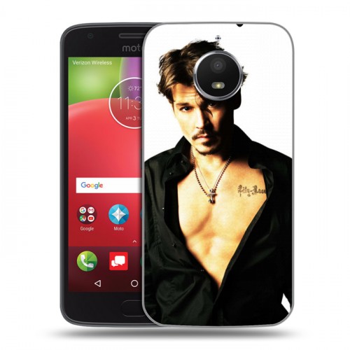 Дизайнерский силиконовый чехол для Motorola Moto E4 Plus Джонни Депп