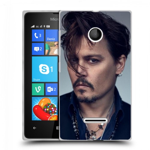 Дизайнерский пластиковый чехол для Microsoft Lumia 435 Джонни Депп