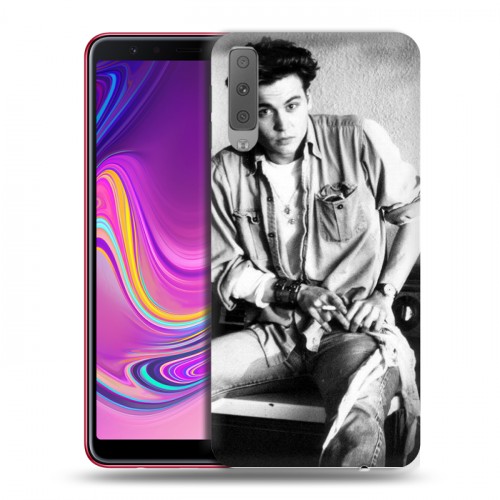 Дизайнерский силиконовый с усиленными углами чехол для Samsung Galaxy A7 (2018) Джонни Депп