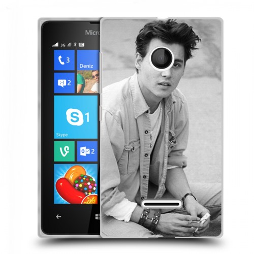 Дизайнерский пластиковый чехол для Microsoft Lumia 435 Джонни Депп