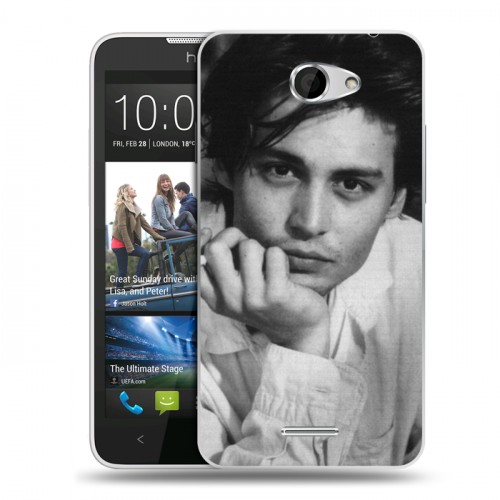 Дизайнерский пластиковый чехол для HTC Desire 516 Джонни Депп