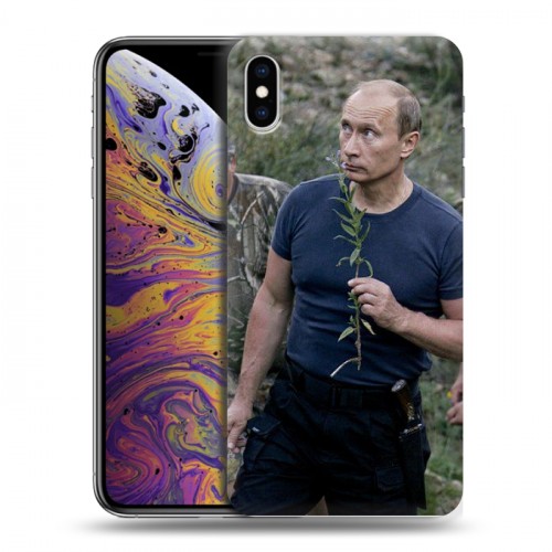 Дизайнерский силиконовый чехол для Iphone Xs Max В.В.Путин 