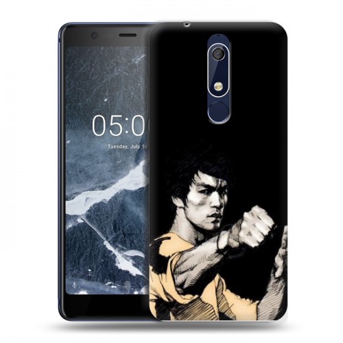 Дизайнерский пластиковый чехол для Nokia 5.1 Брюс Ли