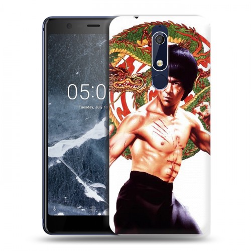 Дизайнерский пластиковый чехол для Nokia 5.1 Брюс Ли