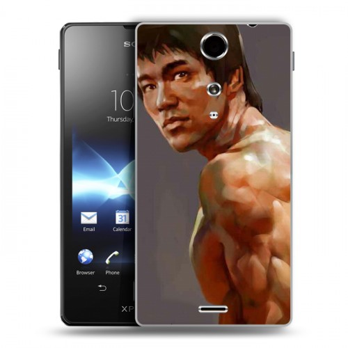 Дизайнерский пластиковый чехол для Sony Xperia TX Брюс Ли