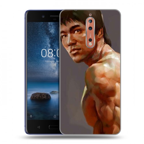 Дизайнерский пластиковый чехол для Nokia 8 Брюс Ли